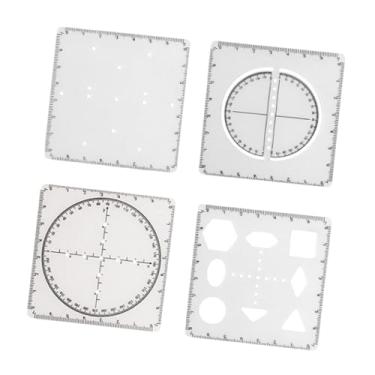Imagem de IEUDNS Régua de funções matemáticas geométricas, estênceis de desenho multifuncionais, régua de desenho matemático para trabalho de forma, escrita e, para a 8ª Série