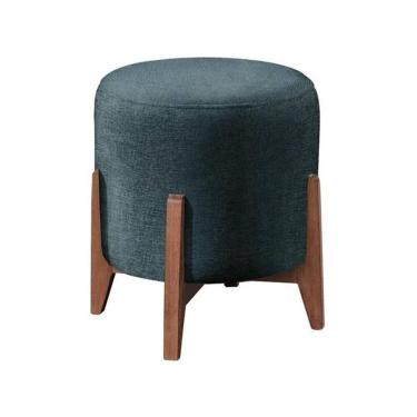 Imagem de Puff Redondo Luxo Thor 3 Pés Em Madeira