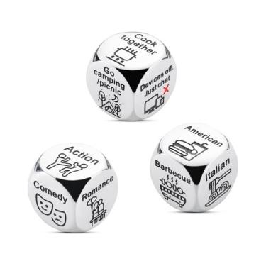 Imagem de Game Dice FANICE EOS Couples Date Night em aço inoxidável
