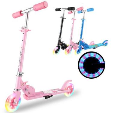 Imagem de Rodas de luz LED dobráveis Kick Scooter Legooin Kids rosa 4,2 kg