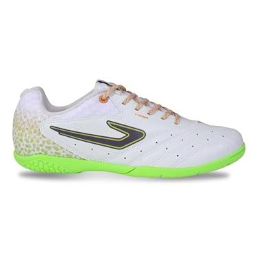 Imagem de Chuteira Topper Capita Iv Futsal Branco/Verde/Laranja,37