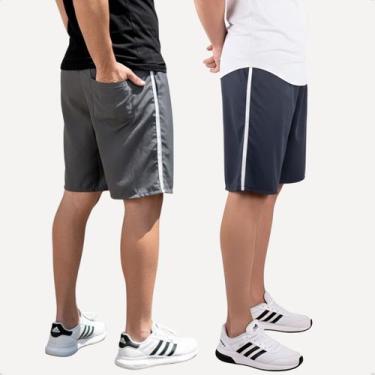 Imagem de Kit 2 Bermuda Masculina Short Tactel Academia Treino - Ben20, Azul, Ci