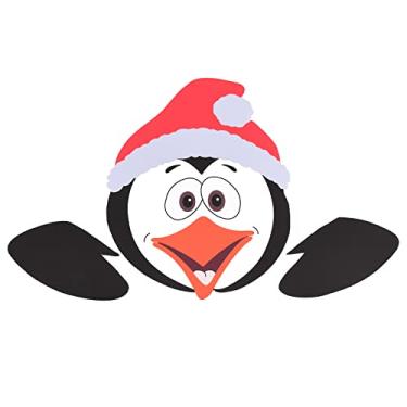 Imagem de ZJchao Cerca de Arte de Natal Peeker Papai Com Rena Decoração de Natal para Festas de Férias de Holida de Férias de Garden de Jardim Ao Ar Livre Branco Branco Preto 40x30cm (04)