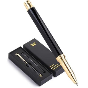 Imagem de Mr. Pen - Caneta-tinteiro preta luxuosa, tinta preta, escrita suave, caixa de presente