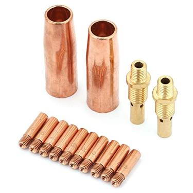 Imagem de Kit abrangente de ponta difusora de bocal de cobre de 14 peças para pistolas de solda Tweco MIG