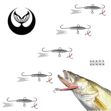 Imagem de Kits de isca de pesca sem pintura – Jigging Rap Minnow Ice Bait Bass Crappie Crystal Truut Walleye Pike Água salgada DIY Tackle Bodies Ganchos Incluídos Casting Freshwater (20, Caudas Transparentes, 1