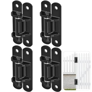 Imagem de Insaga Dobradiças de portão resistentes de 16 cm, capacidade de 499 kg, 4 peças de dobradiças de aço de 6 mm com rolamentos e revestimento eletrônico à prova de ferrugem, dobradiças de perfil baixo