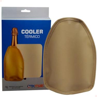 Imagem de Cooler Bolsa Térmica com Gel para Garrafa 750ml em Nylon Vinho Espumante Bebidas Cooler Sleeve CTK Mais (Nude)