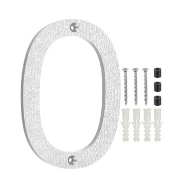 Imagem de PATIKIL Números de casa de 15 cm para fora, número 0 ABS textura de plástico flutuante número de casa número moderno caixa de correio números de porta com kit de unhas para rua residencial ao ar livre