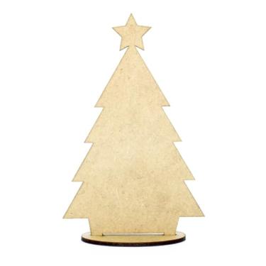 Imagem de Kit 10 Árvores de Natal MDF 3mm com Estrela Corte a Laser para Decoração Natalina