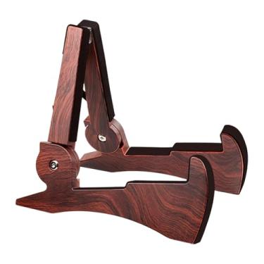 Imagem de Almencla Suporte dobrável para guitarra, portátil, leve, profissional, acessório para instrumento musical, suporte para bandolim, ideal para concertos e uso, Marrom Escuro