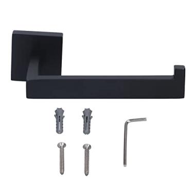 Imagem de Suporte de papel higiênico de aço inoxidável, rack de tecido resistente à corrosão para banheiro e cozinha (preto)