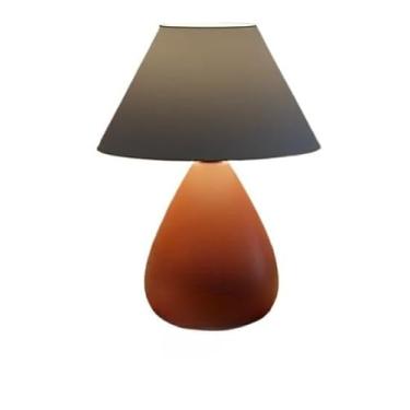 Imagem de Abajur Luminaria de Ceramica Porcelana Bivolt Cupula para Decoração Quarto Escritorio Sala Decoração(Terracota)