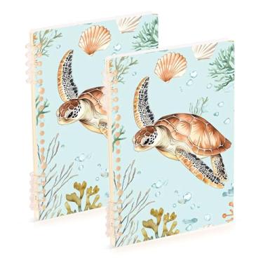 Imagem de Burbuja Cadernos com nome, papel pautado universitário A5 com 60 folhas, fichário para escritório, 2 unidades