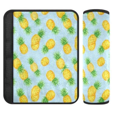 Imagem de Burbuja Capa para cinto de segurança de carro abacaxi, macio, confortável, protetor de cinto de segurança para alça de ombro de assento, 1 par pequeno