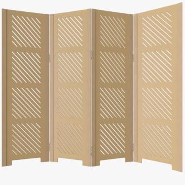 Imagem de Biombo Divisor de Ambientes MDF 4 Folhas Bipartido - Ideal para Home Office, Sala e Quarto, Separador Decorativo e Prático para Espaços Residenciais (VERTICAL)