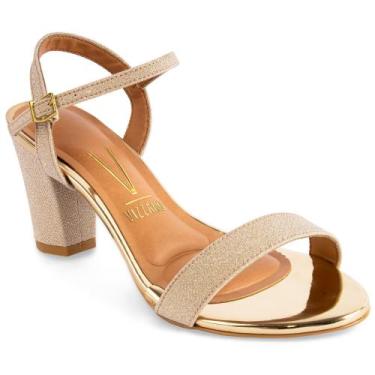 Imagem de Sandália Feminina Vizzano Salto Médio Grosso Confortável Original, Dou