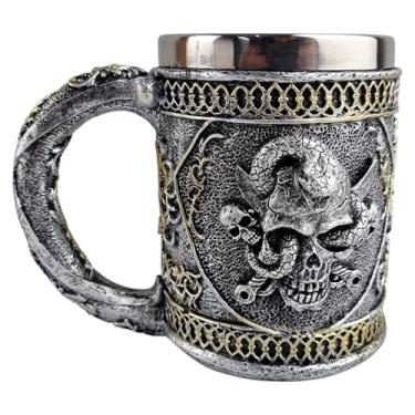Imagem de Caneca Viking 3d Medieval Com Caveira E Serpentes