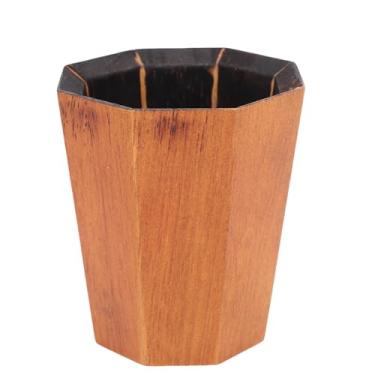 Imagem de Haofy Copo de uísque de madeira feito à mão, camada interna carbonizada, melhora o sabor, caneca de seringueira premium com controle de temperatura exclusivo Bourbon masculino entusiastas de uísque