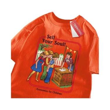 Imagem de Camiseta Masculina De Algodão Hip Hop Manga Curta Gola Redonda Casual 