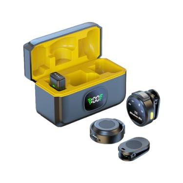 Imagem de Microfone de Lapela com Dois Clipes sem Fio Redução Ruído Atraso Display Digital Estojo Carregamento para Transmissão ao Vivo Gravador Telefone Móvel Plug and Play