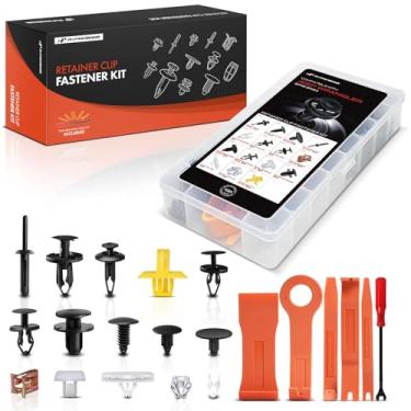 Imagem de A-Premium Kit de clipes de retenção de carro 150 peças (14 tipos) compatível com Jeep JL Series Wrangler 2018-2024 para-choque pára-choque guarnição de pilar auto pino plástico rebite conjunto de