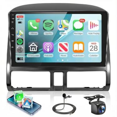 Imagem de Rádio estéreo 8 Core 4G + 64G Upgrade para Honda CRV 2002-2006, Qual-comm Snapdragon Chip, Wireless Carplay Android Auto, tela de toque IPS de 9 polegadas, rádio Bluetooth 5.1, câmera de backup WiFi