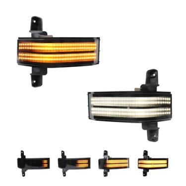 Imagem de CYBORICH Luz sequencial de seta de LED espelhada para Chevy Silverado GMC Sierra 1500 2500HD 3500HD 2014-2019 Lâmpada indicadora de sinal âmbar dinâmico Switchback Branco DRL Lente fumê 2 peças