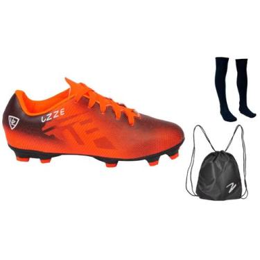 Imagem de Chuteira Campo Adulto Travas Costurada UZ + Meião Mochila - Uzze, Lara