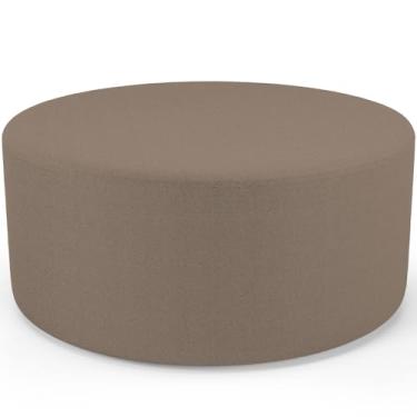 Imagem de Puff Redondo Orgânico para Living 90cm Lola W01 Bouclê Bege - Lyam Decor