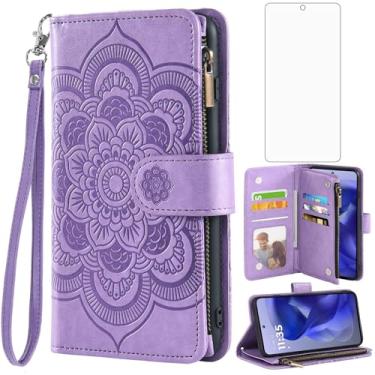 Imagem de Asuwish Capa de telefone para Motorola Moto G Power 5G 2025/G Play 2025 capa carteira com protetor de tela de vidro temperado e flor flip porta-cartão de crédito acessórios para celular XT2515-1