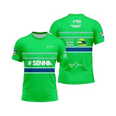 Imagem de Camiseta Unissex Estampada Em 3D Ayrton Senna No.12 Carro De Corrida V