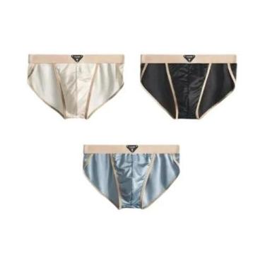 Imagem de Cuecas Masculinas De Seda Gelada Semelhante Ao Cetim, Verão, Suaves, R