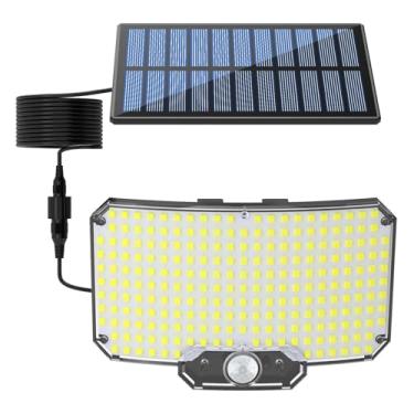 Imagem de Refletor Solar Externo, Iluminação Segurança LED Com Sensor Movimento, Luminária Parede Interna Com Cabo De Extensão 5m, 234 LEDs, Resistente À Água IP65m Para Quintal, Garagem E Área Externa(1pc)