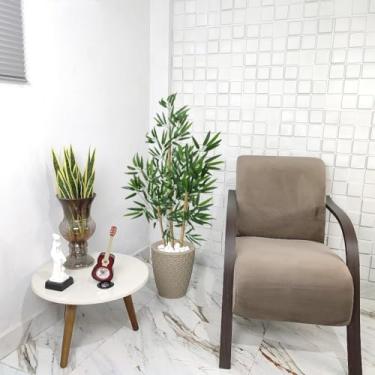 Imagem de Planta Artificial Bambu da Sorte Realista 1,10m com Vaso Decorativo, Arranjo Alto para Sala, Escritório e Varanda(3D Bege)