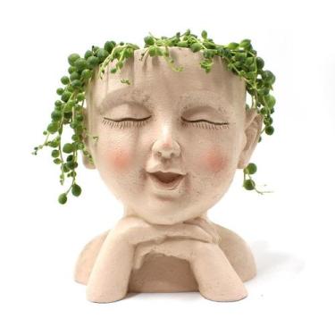 Imagem de Vaso de plantas de resina de vaso de flores com design de mão no queix