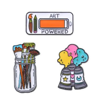 Imagem de Conjunto de pinos de broche Creative Art Series Alloy Enamel Badge - y