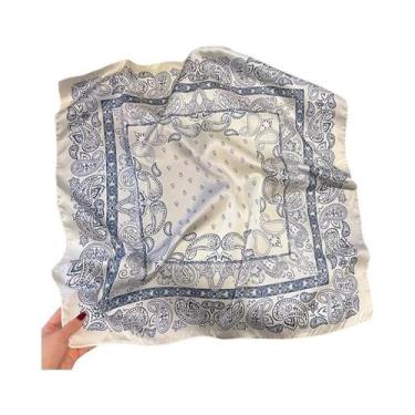Imagem de Lenço Quadrado De Seda Luxuosa Para Mulheres, Estampado, Para Enrolar 
