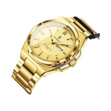 Imagem de Relógio De Quartzo Masculino Casual À Prova d'Água Em Aço Inoxidável L