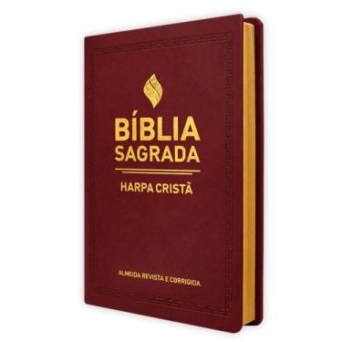 Imagem de Bíblia Sagrada Grande - Harpa Cristã  ARC - Slim Capa Luxo Vinho - CPA