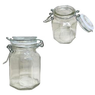 Imagem de 12 Potes De Vidro Com Tampa Hermética Com Silicone 100ml - New Goods