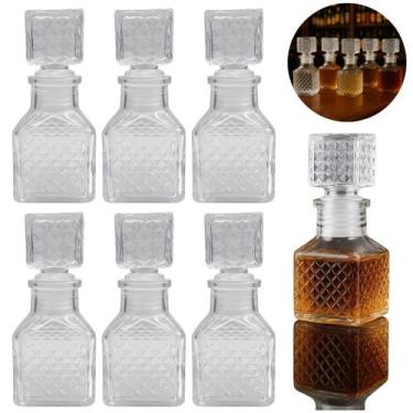 Imagem de 6 Mini garrafas vidro 50ml decorativas para festas e eventos - Freecom