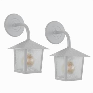 Imagem de Kit 2 Arandela Colonial Nina Quadrada Vidro Pontilhado E27 Blumenau Bi