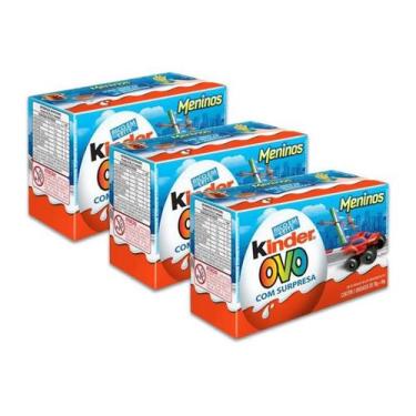 Imagem de Chocolate Kinder Ovo Meninos Ferrero Kit 3un 40g (2x20g)