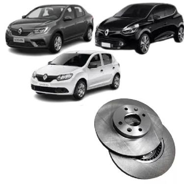 Imagem de Disco de Freio Dianteiro Ventilado D653A para Logan Clio Sandero Symbol com Alta Perfor...