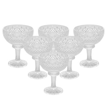 Imagem de Conjunto 6 Taças para Sobremesa Lys Servir Doces em CRISTAL Brilho Impecável para Mesa Transparente Wolff