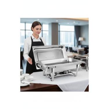 Imagem de Rechaud Inox 9L Retangular C/ Banho Maria P/ Eventos - Congratulations