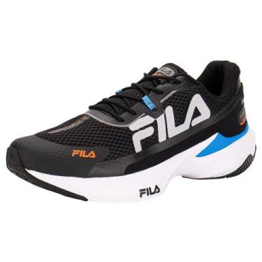 Imagem de Tênis masculino recovery fila 11j728x, Preto, Azul, 43