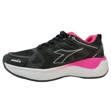 Imagem de Tênis Diadora Stratus II Feminino, Preto, Rosa, 36
