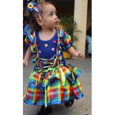 Imagem de Vestido Infantil Menina Festa Junina Caipira São João - Belos e Belas,